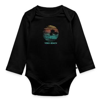 Vero Beach Florida Cool Souvenir Urlaub Künstlerisch - Baby Bio-Langarm-Body - Schwarz - Vorne