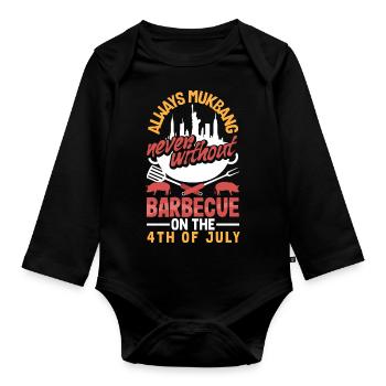 Mukbang and Barbecue on 4th of July - Baby Bio-Langarm-Body - Schwarz - Vorne
