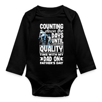 Counting Down the Days Father's Day - Baby Bio-Langarm-Body - Schwarz - Vorne