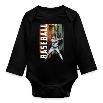 Baseball Mannschaft Team - Organic Longsleeve Baby Bodysuit - black - Front