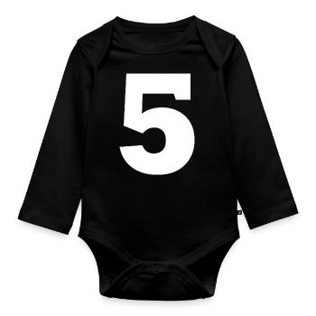 5 - Organic Longsleeve Baby Bodysuit - black - Front