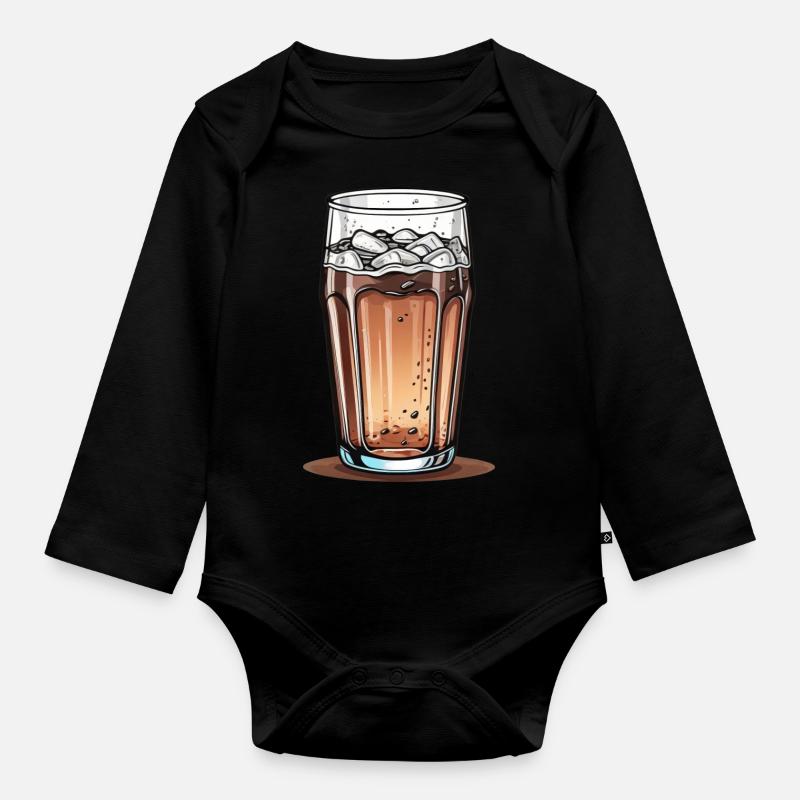 Verre de Cola - Body Bébé bio manches longues - noir