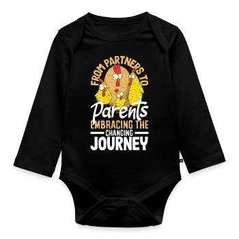 From Partners to Parents Embracing the Changing - Organic Longsleeve Baby Bodysuit - black - Front