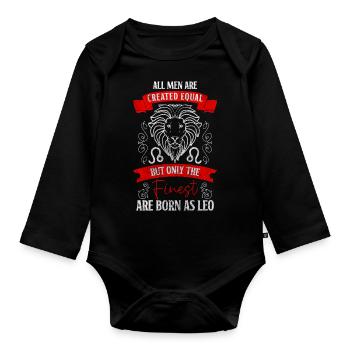 Horoscope zodiac sign Leo - Organic Longsleeve Baby Bodysuit - black - Front