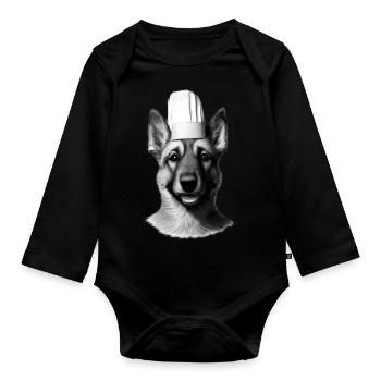 Berger Allemand Restaurateur Chien Propriétaire Cuisine - Body Bébé bio manches longues - noir - Devant