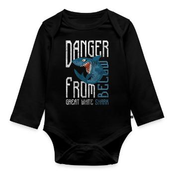 Shark Animal Diver Predator - Organic Longsleeve Baby Bodysuit - black - Front