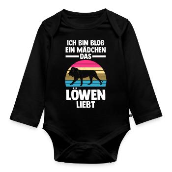 Löwe Löwen - Baby Bio-Langarm-Body - Schwarz - Vorne