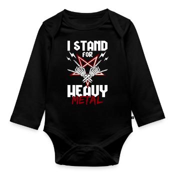 Metal Black Metal Rock Guitar Electric Guitar - Organic Longsleeve Baby Bodysuit - black - Front