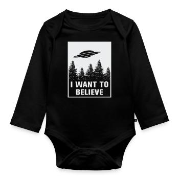 Ich will glauben - Baby Bio-Langarm-Body - Schwarz - Vorne