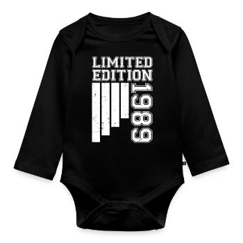 1989 Anniversaire Né En 1989 Édition Limitée - Body Bébé bio manches longues - noir - Devant