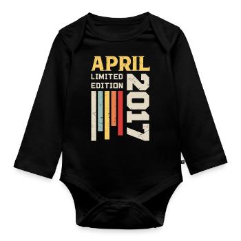 April 2017 - Birthday gift April 2017 April - Organic Longsleeve Baby Bodysuit - black - Front