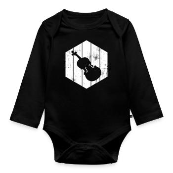 Geigenskizze - Baby Bio-Langarm-Body - Schwarz - Vorne