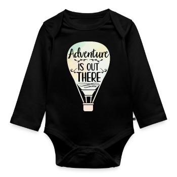 Heißluftballons | Ballonfahrten Sprüche Geschenke - Baby Bio-Langarm-Body - Schwarz - Vorne