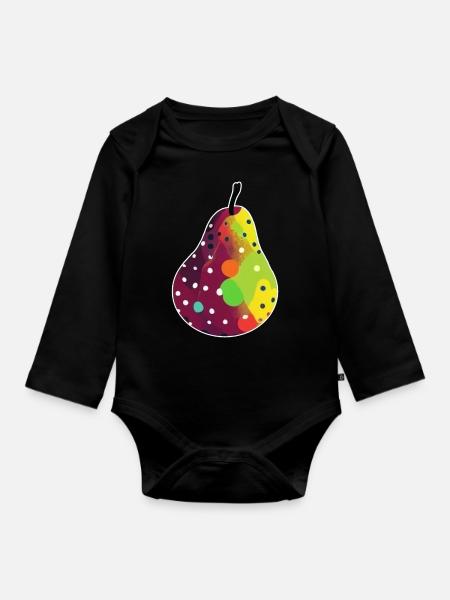 POIRE POP ART - Body Bébé bio manches longues - noir
