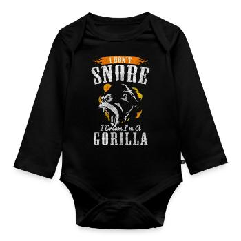 Gorilla Animal Jungle Chimpanzee - Organic Longsleeve Baby Bodysuit - black - Front