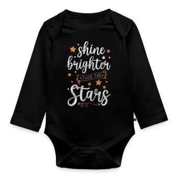 Ciel étoilé Wish Nuit de rêve - Body Bébé bio manches longues - noir - Devant