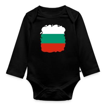 Drapeau bulgare Drapeau bulgare Sables d’or - Body Bébé bio manches longues - noir - Devant