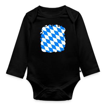 The Bavaria flag motif is the perfect gift for - Organic Longsleeve Baby Bodysuit - black - Front
