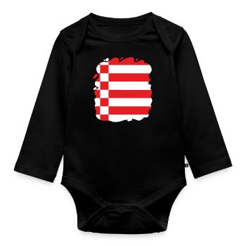 Bremen Flagge Bremer Fahne - Baby Bio-Langarm-Body - Schwarz - Vorne