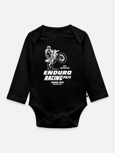 Enduro Offroad - Baby Bio-Langarm-Body - Schwarz