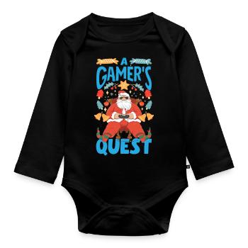 Mode inspirée du jeu Jeux sur le thème des Fêtes - Body Bébé bio manches longues - noir - Devant