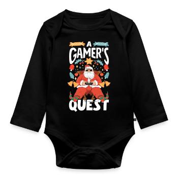 Mode inspirée du jeu Jeux sur le thème des Fêtes - Body Bébé bio manches longues - noir - Devant