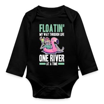 Rafting - Baby Bio-Langarm-Body - Schwarz - Vorne