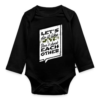 Bday Disarmament 1960s Peace Movement Bird Happy - Organic Longsleeve Baby Bodysuit - black - Front