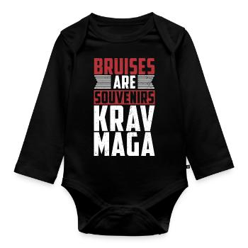 Prellungen sind Souvenirs Geschenk Krav Maga - Baby Bio-Langarm-Body - Schwarz - Vorne