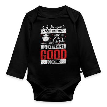 Koch Hobby Cuisine - Baby Bio-Langarm-Body - Schwarz - Vorne