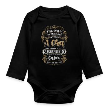 Chef Chef Gourmet Taste - Body Bébé bio manches longues - noir - Devant