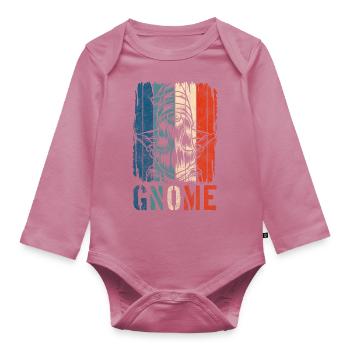 Gnome Garden Gnome Christmas Pointed Hat - Organic Longsleeve Baby Bodysuit - mauve - Front