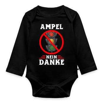 Ampel #Rücktritt der Regierung - Baby Bio-Langarm-Body - Schwarz - Vorne