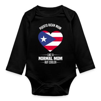 Puerto Rico Flagge | Puerto Ricaner Geschenkideen - Baby Bio-Langarm-Body - Schwarz - Vorne
