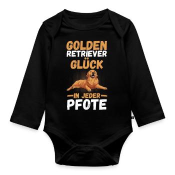 GOLDEN RETRIEVER - Baby Bio-Langarm-Body - Schwarz - Vorne