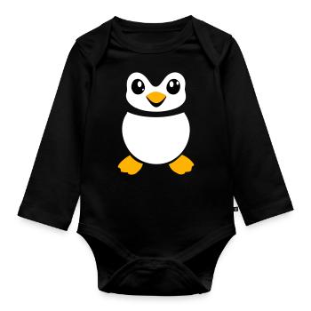 Penguin Costume Animal Carnival Carnival Funny Cute - Organic Longsleeve Baby Bodysuit - black - Front