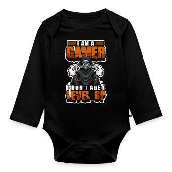 PC Online Gaming Graphics - Organic Longsleeve Baby Bodysuit - black - Front