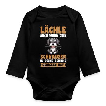Schnauzer géant Schnauzer chien - Body Bébé bio manches longues - noir - Devant