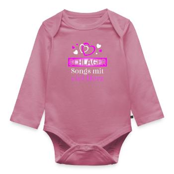 Schlager songs with a lot of heart - Organic Longsleeve Baby Bodysuit - mauve - Front