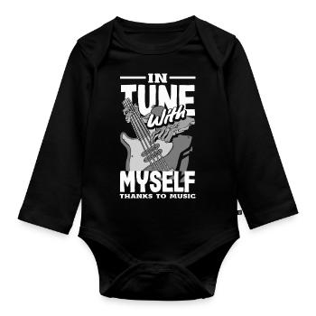 Emotional Zen Escape Relaxation Focus Music Lover - Organic Longsleeve Baby Bodysuit - black - Front