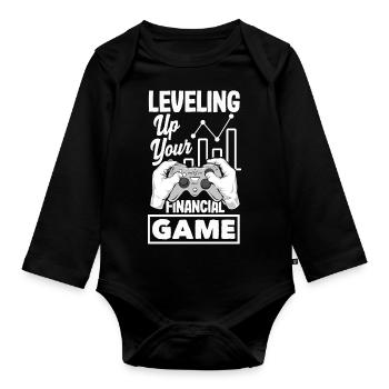 Leveling Up Your Financial Game Controller - Baby Bio-Langarm-Body - Schwarz - Vorne
