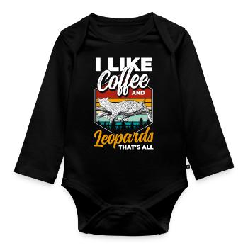 Safari Wilderness Cheetah Animal - Organic Longsleeve Baby Bodysuit - black - Front