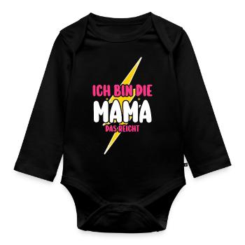 Mom Mother's Day Mom - Organic Longsleeve Baby Bodysuit - black - Front