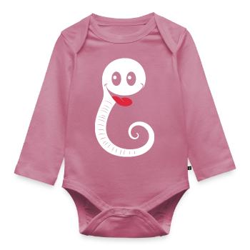 Regenwurm - Baby Bio-Langarm-Body - Mauve - Vorne