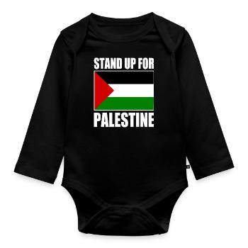 stand up for palestine - Body Bébé bio manches longues - noir - Devant