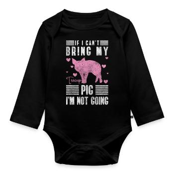 Teacup pig breeding - Organic Longsleeve Baby Bodysuit - black - Front