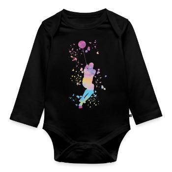 Hammerwerfer Colorsplash Hammerwerfen - Baby Bio-Langarm-Body - Schwarz - Vorne