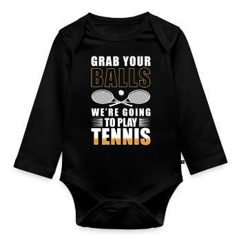 Sports Racket Club - Organic Longsleeve Baby Bodysuit - black - Front