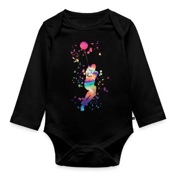 Hammerwerfer Colorsplash Hammerwerfen - Baby Bio-Langarm-Body - Schwarz - Vorne