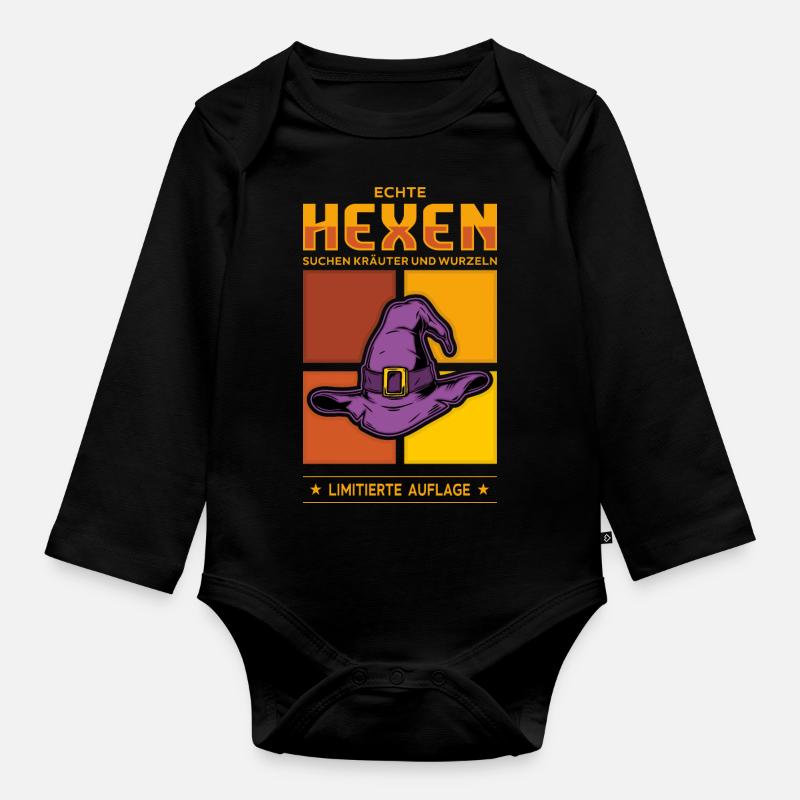 Hexen - Baby Bio-Langarm-Body - Schwarz
